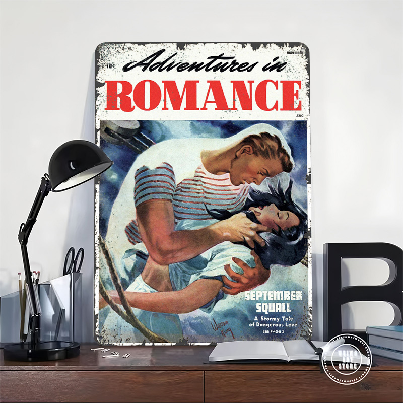 로맨스의 모험 양철 포스터 맞춤형 벽 예술 빈티지 레트 - Retro Gaming At Home 리뷰 및 가격